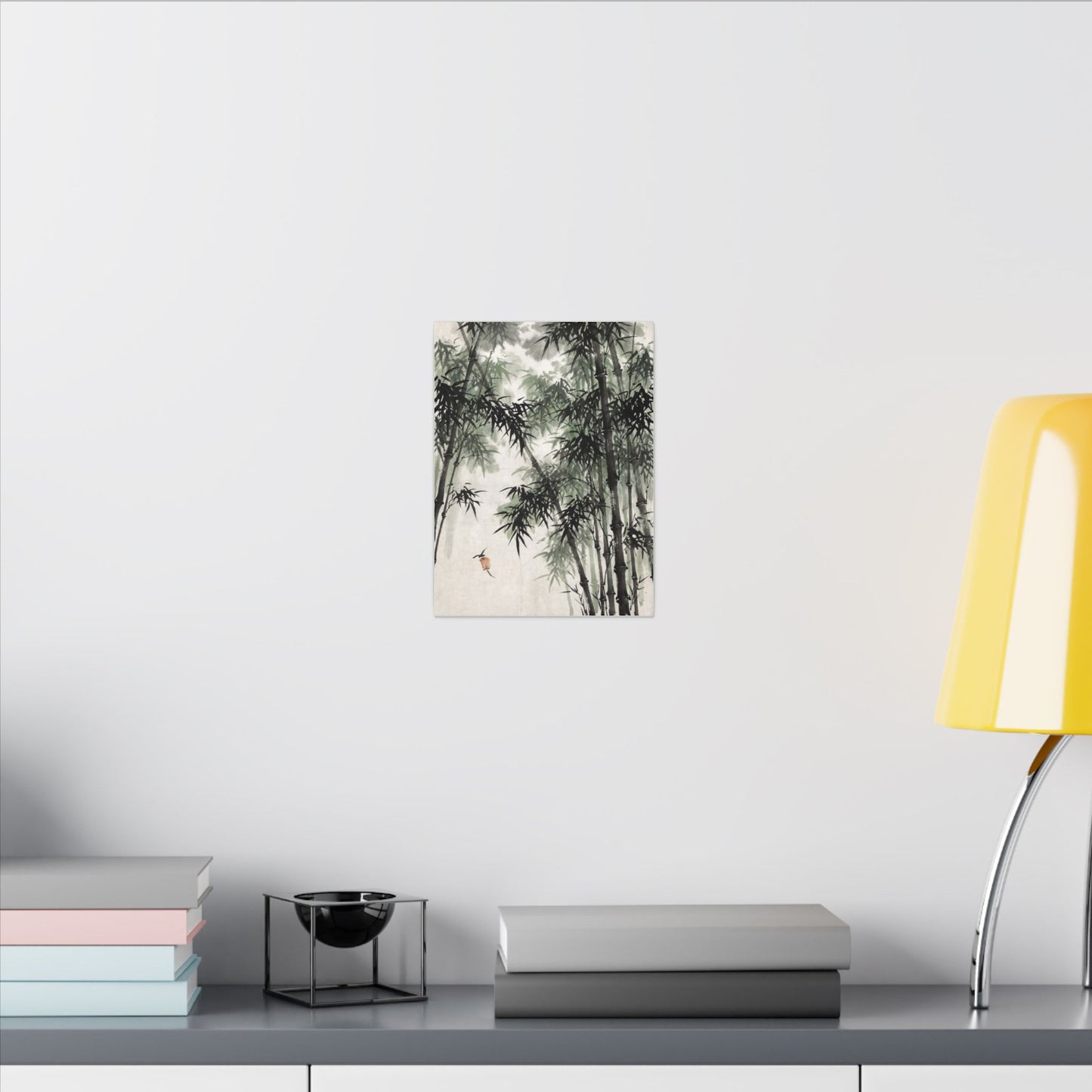 Zen Bamboo Grove in Overcast | Sumi E Canvas Art