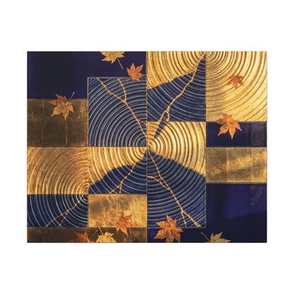Autumn Water Ripple Crackle Gold Canvas Art | Artful Decor Art Print