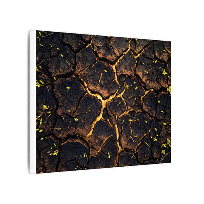 Cracked Earth Moody Minimal Canvas Art | Sophisticated Dark Japandi Art