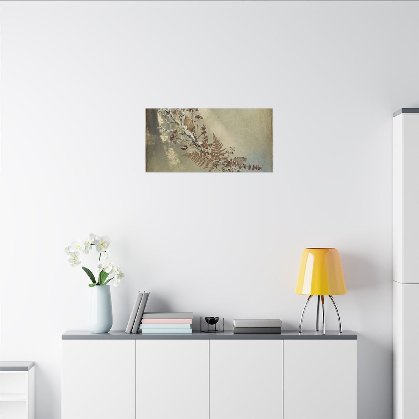 Winter Dried Flowers Forest Whimsy Canvas Art | Earthy Decor