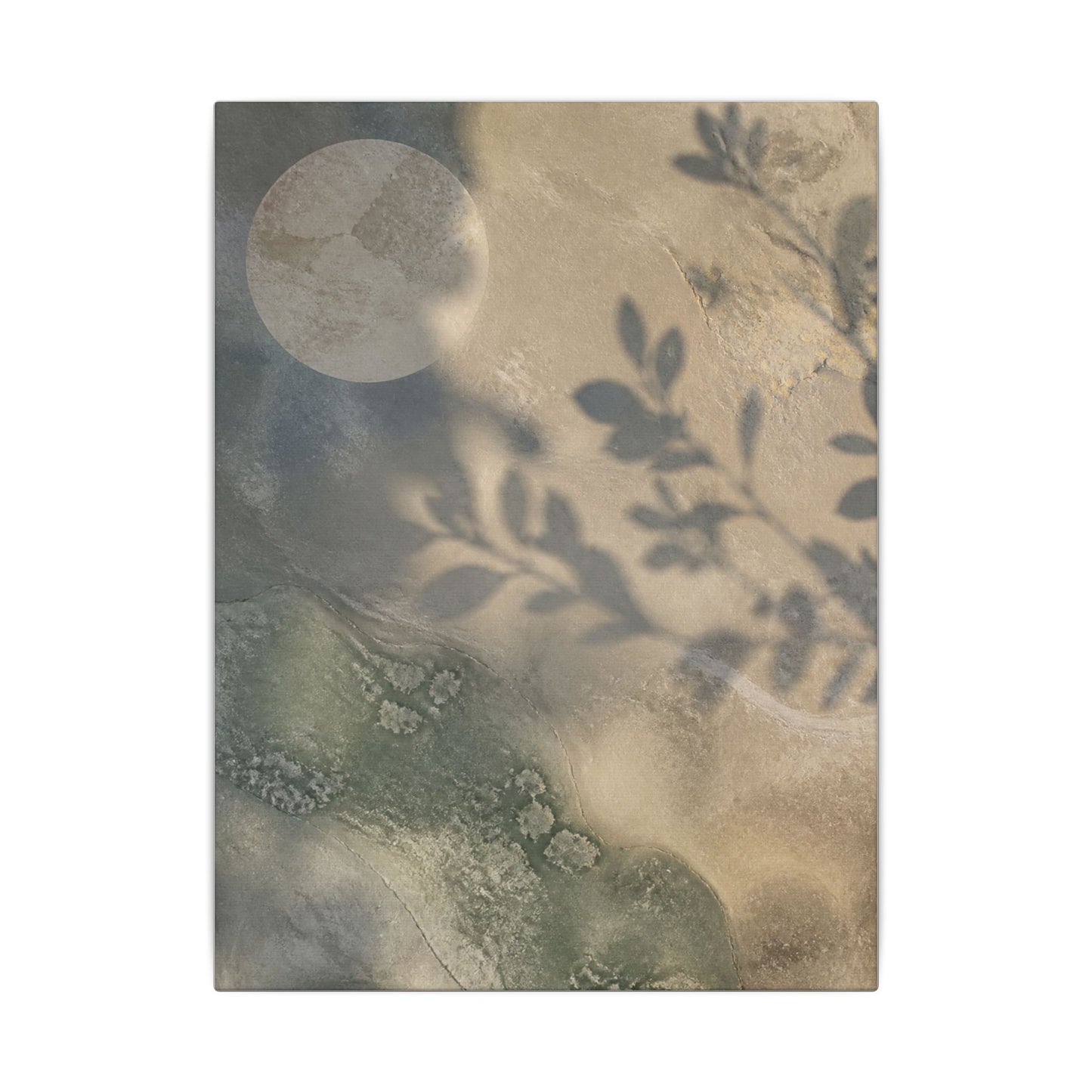 Japandi Shadow Play in Moonlight | Texture Canvas Art