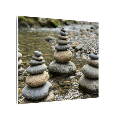 Zen River Stones in Dawn | Karesansui Canvas Art