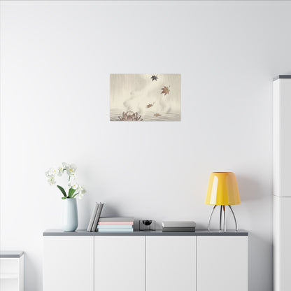 Lotus Flower Canvas Art | Autumn Zen Ukiyo E Inspired Art