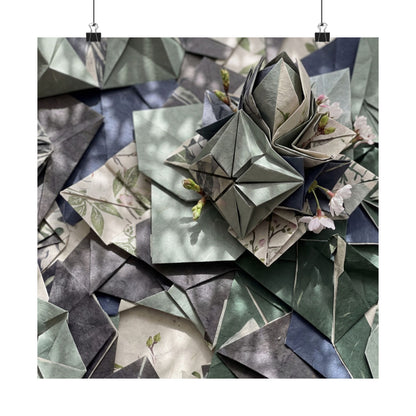 Cozy Paper Fold Wall Art Print - Japanese Pattern Japandi