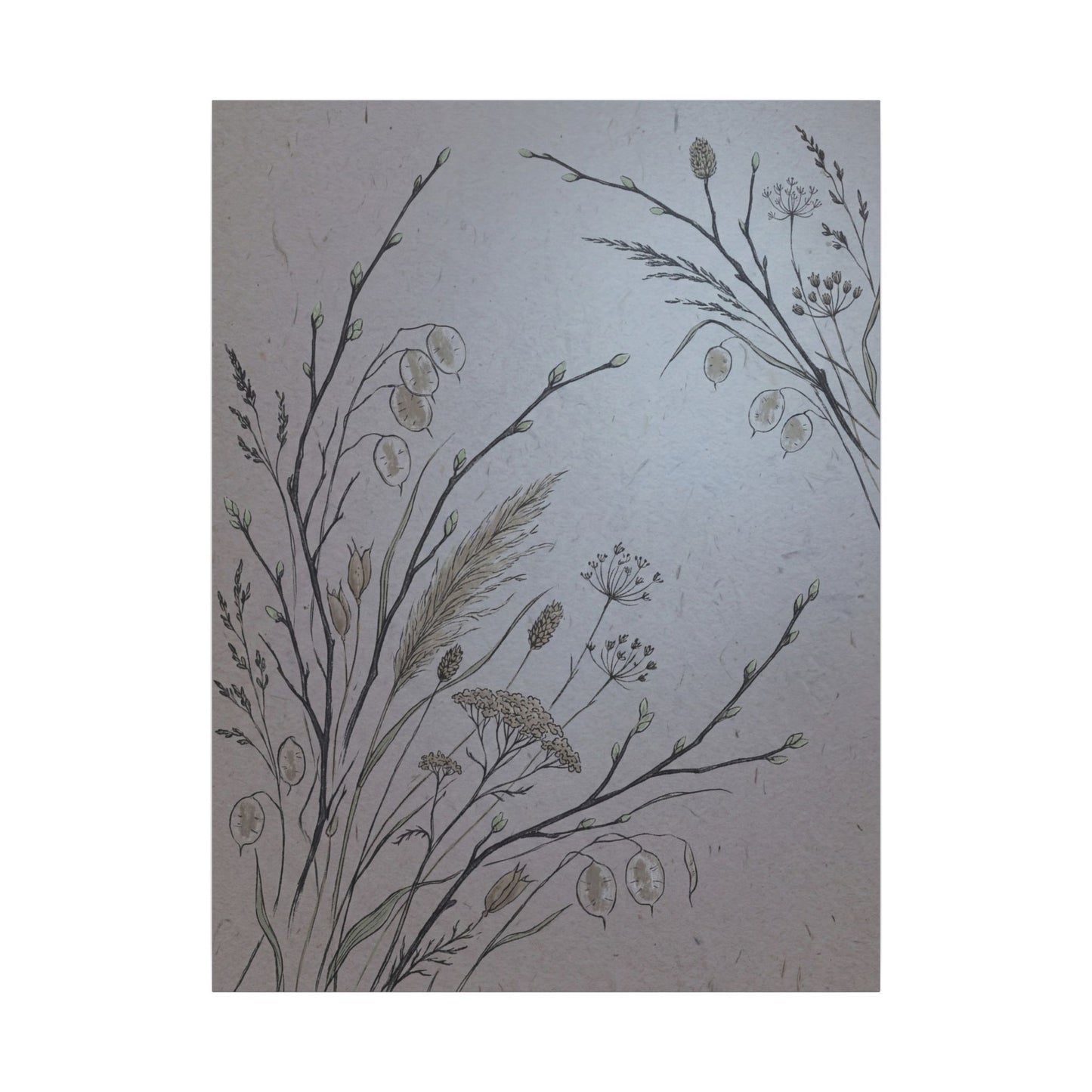 Spring Dried Flowers Japanese Pattern Canvas Art | Cozy Decor