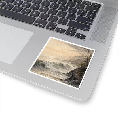 Ma Ocean Wave Sticker - Japandi Watercolor