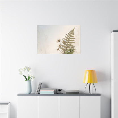 Winter Moss Close Up Herbarium Canvas Art | Enchanting Decor