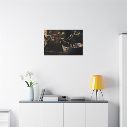 Spring Ceramic Bowl Moody Minimal Canvas Art | Atmospheric Decor Art Print