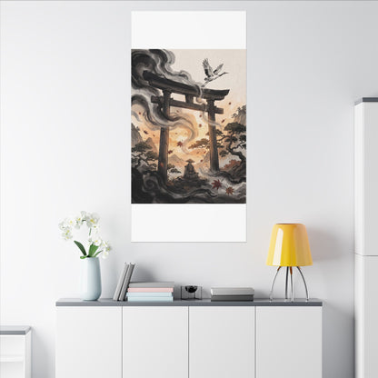 Torii Gate Ukiyo E Inspired Canvas Art | Serene Zen Art
