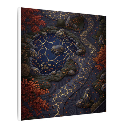Moonlit Garden Gold Vein Canvas Art | Resilient Kintsugi Art