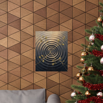 Kanso Water Ripple Wall Art Print - Kintsugi Gold Vein