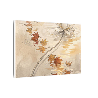 Lotus Flower Canvas Art | Autumn Japandi Minimal Line Art
