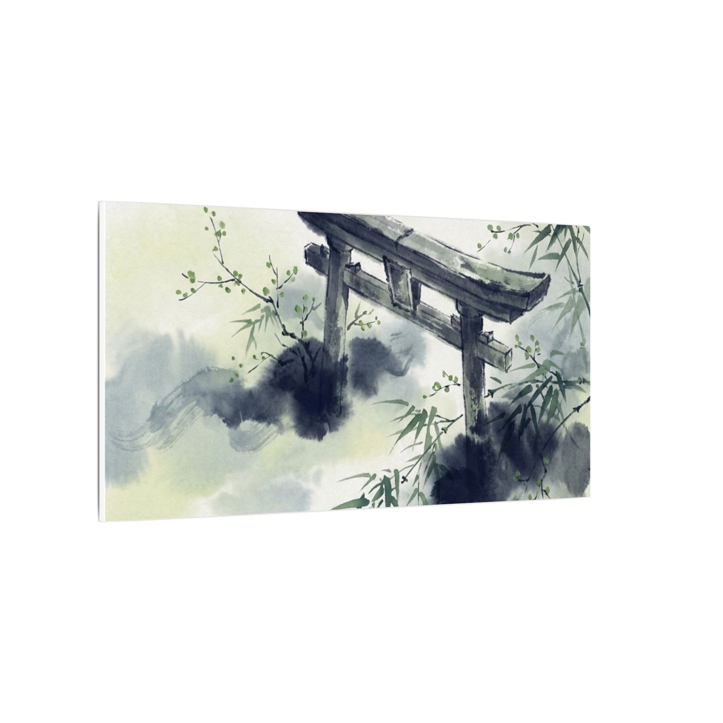 Torii Gate Sumi E Canvas Art | Serene Zen Art