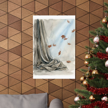 Warm Silk Drape Wall Art Print - Watercolor Japandi