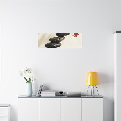 Kintsugi River Stones in Dappled | Crackle Gold Canvas Art