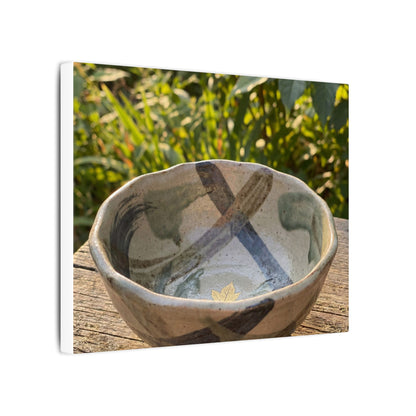 Earthy Ceramic Bowl Canvas Art - Japanese Pattern Japandi