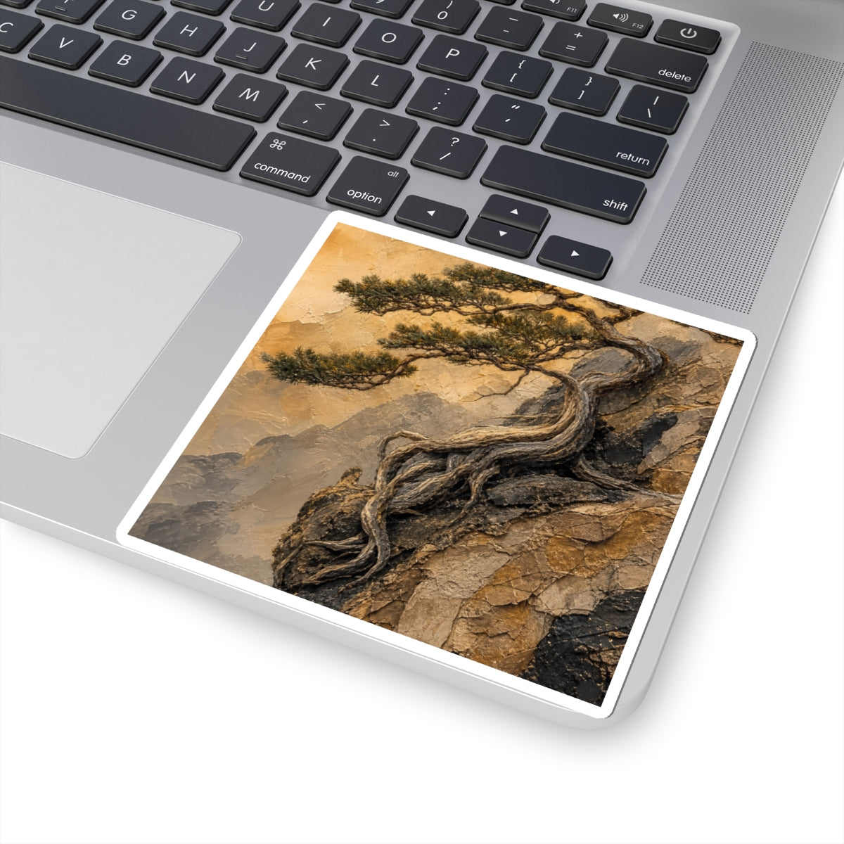 Golden Hour Pine Tree Sticker - Japandi Fukinsei