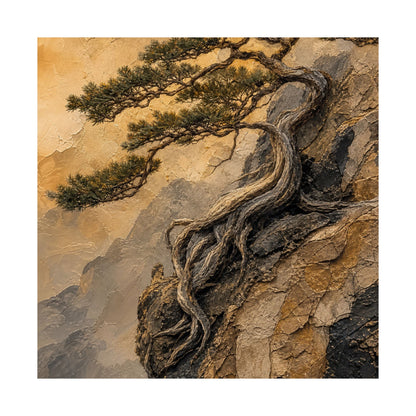 Elegant Pine Tree Wall Art Print - Texture Japandi