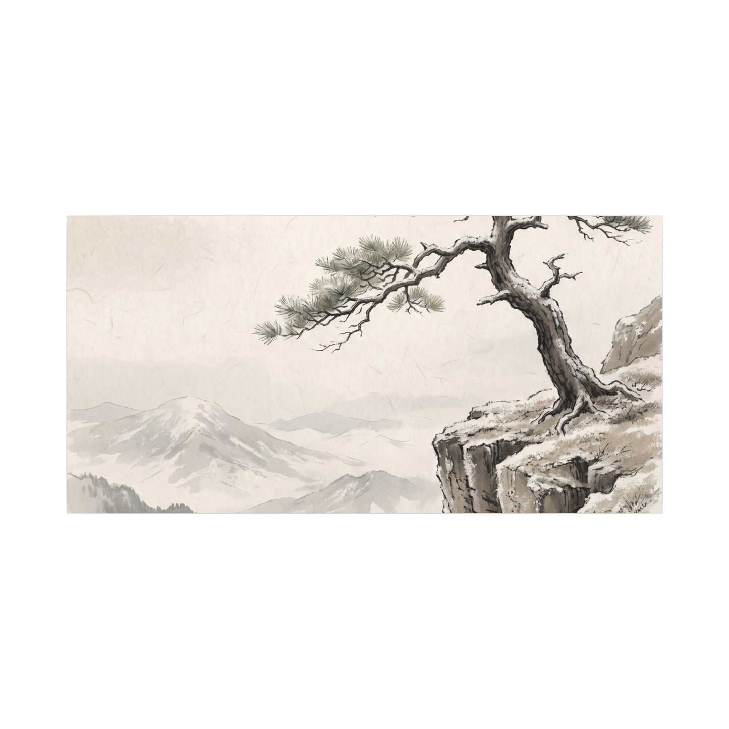 Seijaku Pine Tree Canvas Art - Japandi Japanese Pattern