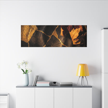 Resilient Shadow Play Canvas Art - Crackle Gold Kintsugi