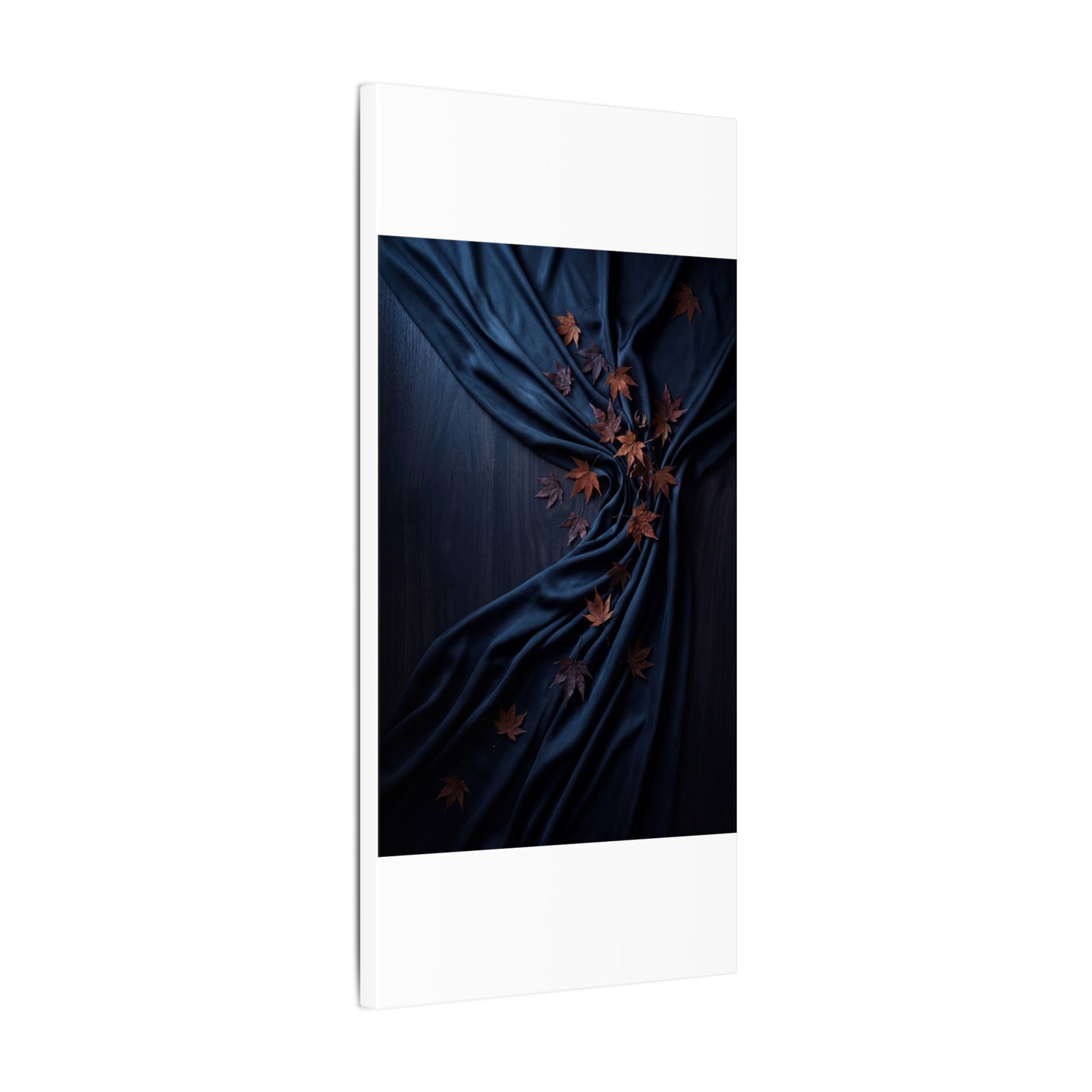Silk Drape Autumn Canvas Art | Dark Japandi Sophisticated Design