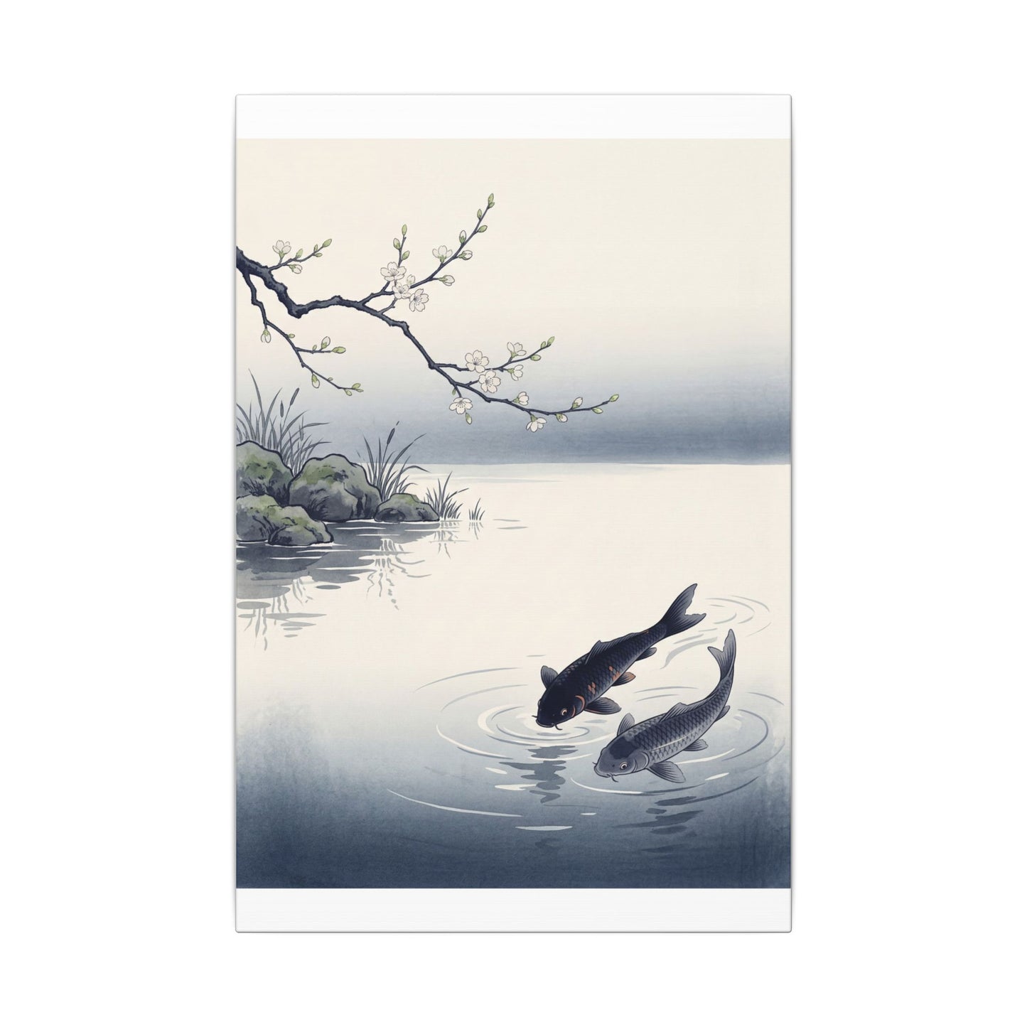 Ma Koi Pond Canvas Art - Zen Ukiyo E Inspired