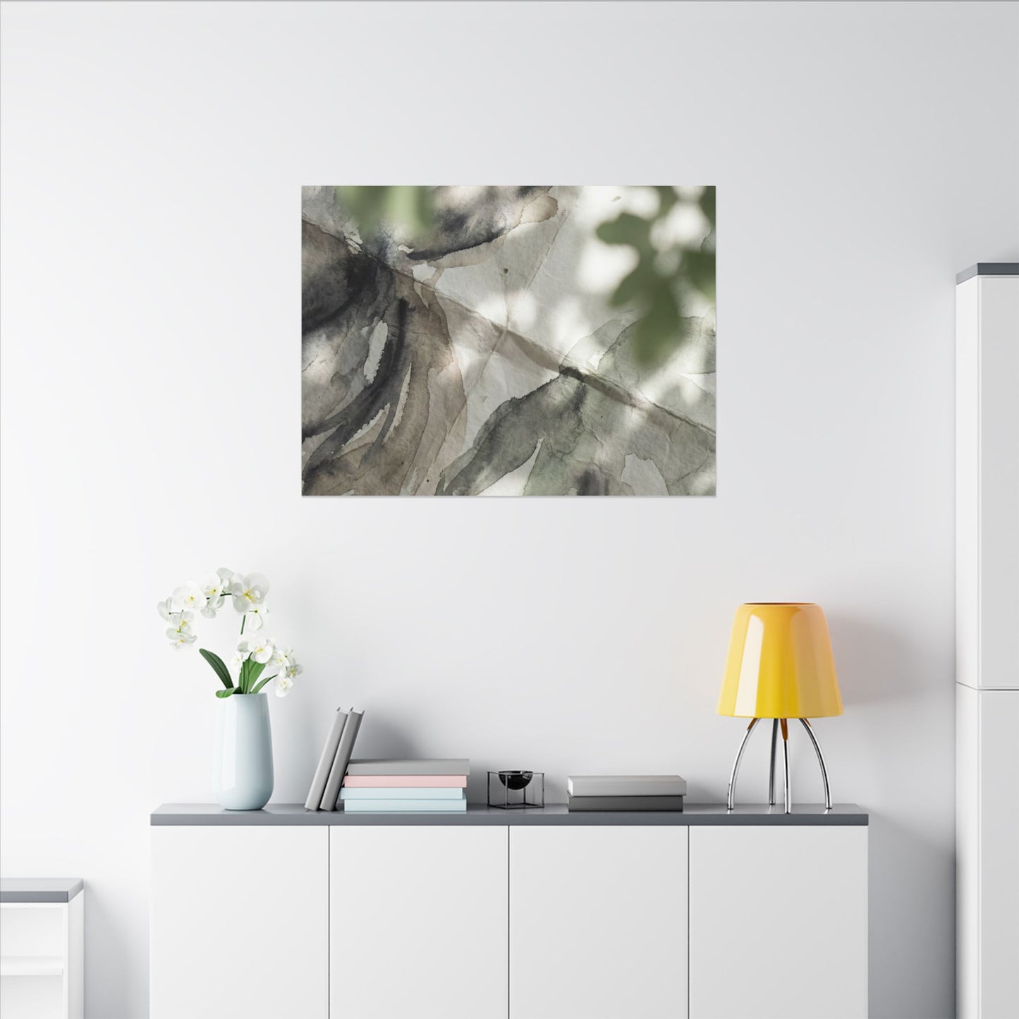Spring Paper Fold Watercolor Canvas Art | Warm Decor