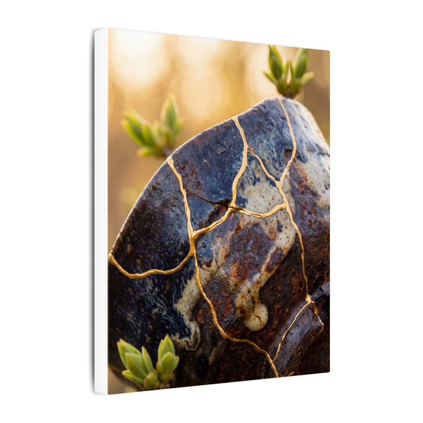 Fukinsei Rust Patina Canvas Art - Kintsugi Gold Repair