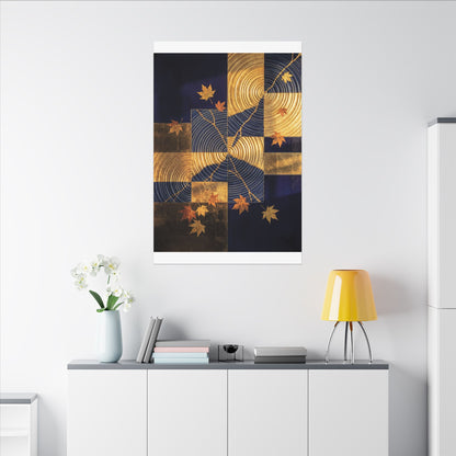 Autumn Water Ripple Crackle Gold Canvas Art | Artful Decor