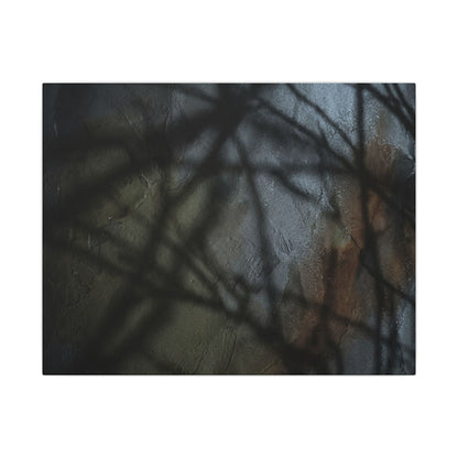 Shadow Play Dark Texture Canvas Art | Sophisticated Dark Japandi Art