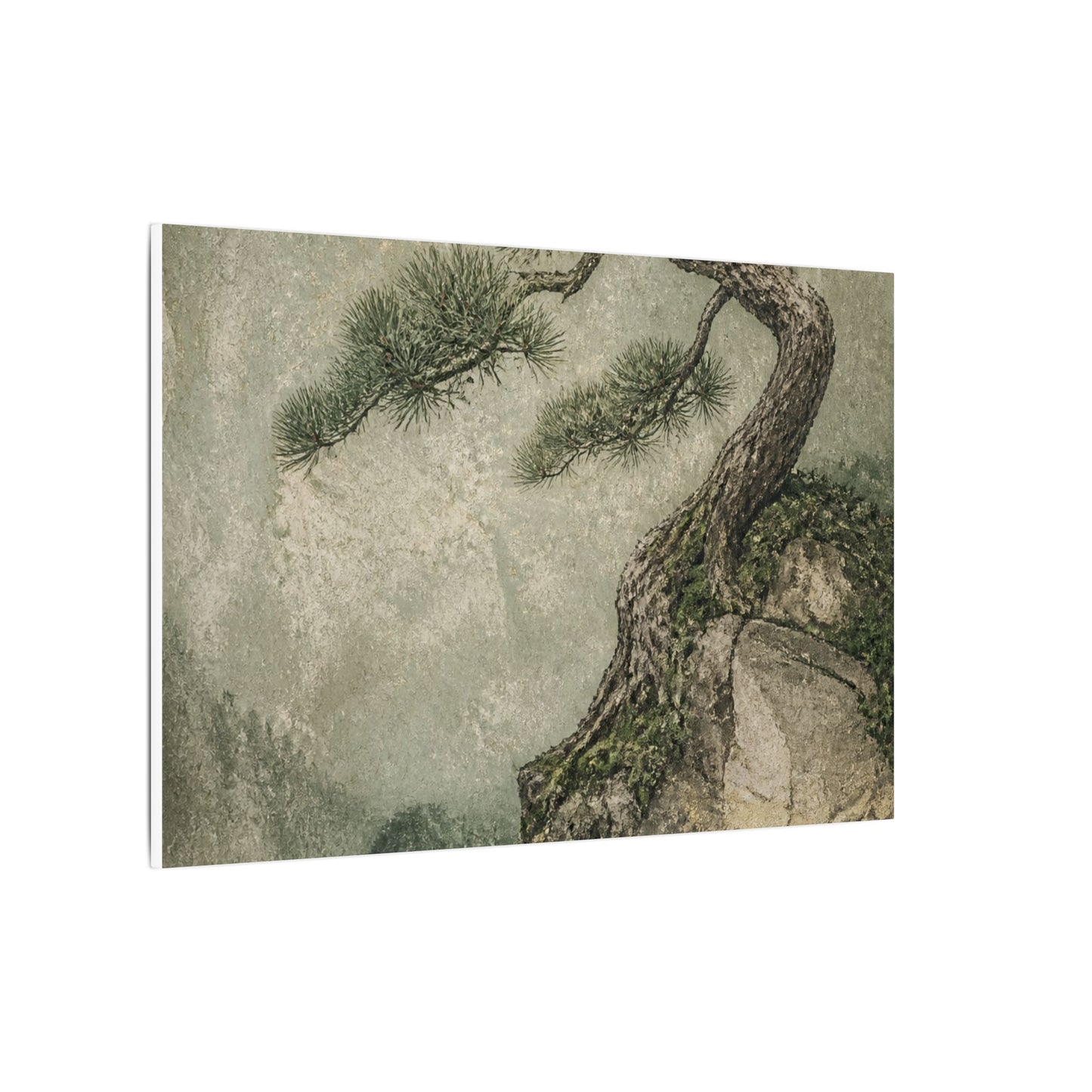 Fukinsei Pine Tree Canvas Art - Japandi Texture