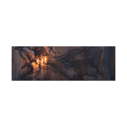 Winter Rust Patina Charcoal Ink Canvas Art | Atmospheric Decor