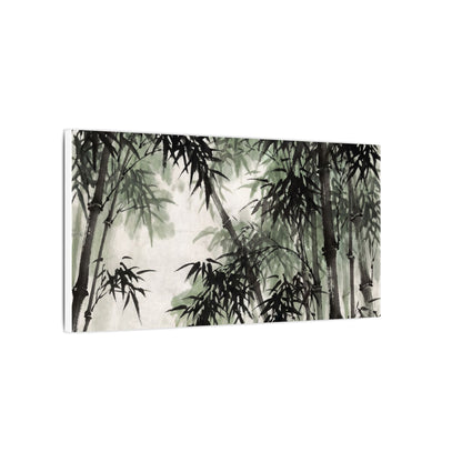Zen Bamboo Grove in Overcast | Sumi E Canvas Art