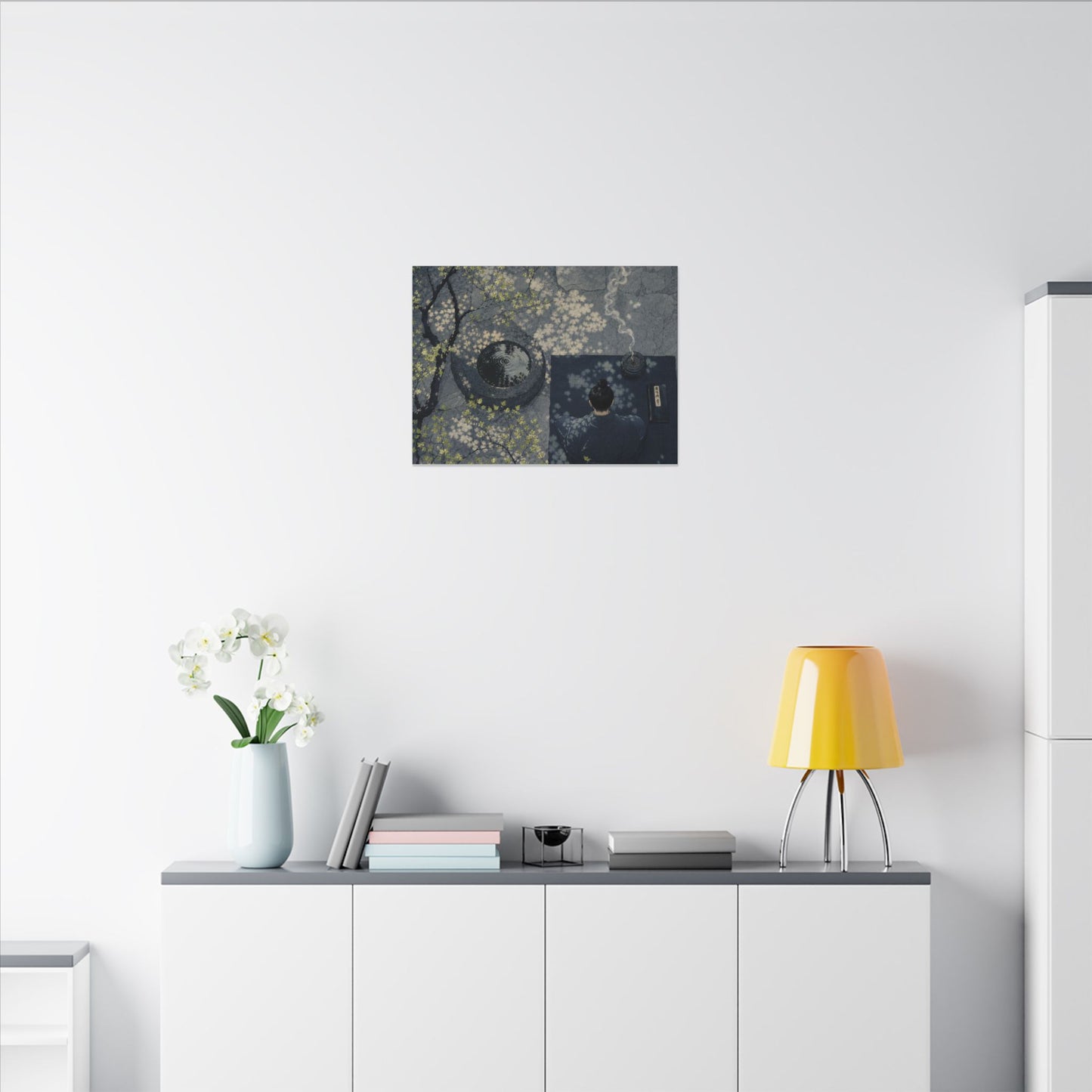 Spring Incense Smoke Ukiyo E Inspired Canvas Art | Tranquil Decor