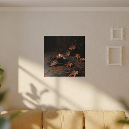 Dark Japandi Rust Patina in Candlelight | Shadow Zen Canvas Art