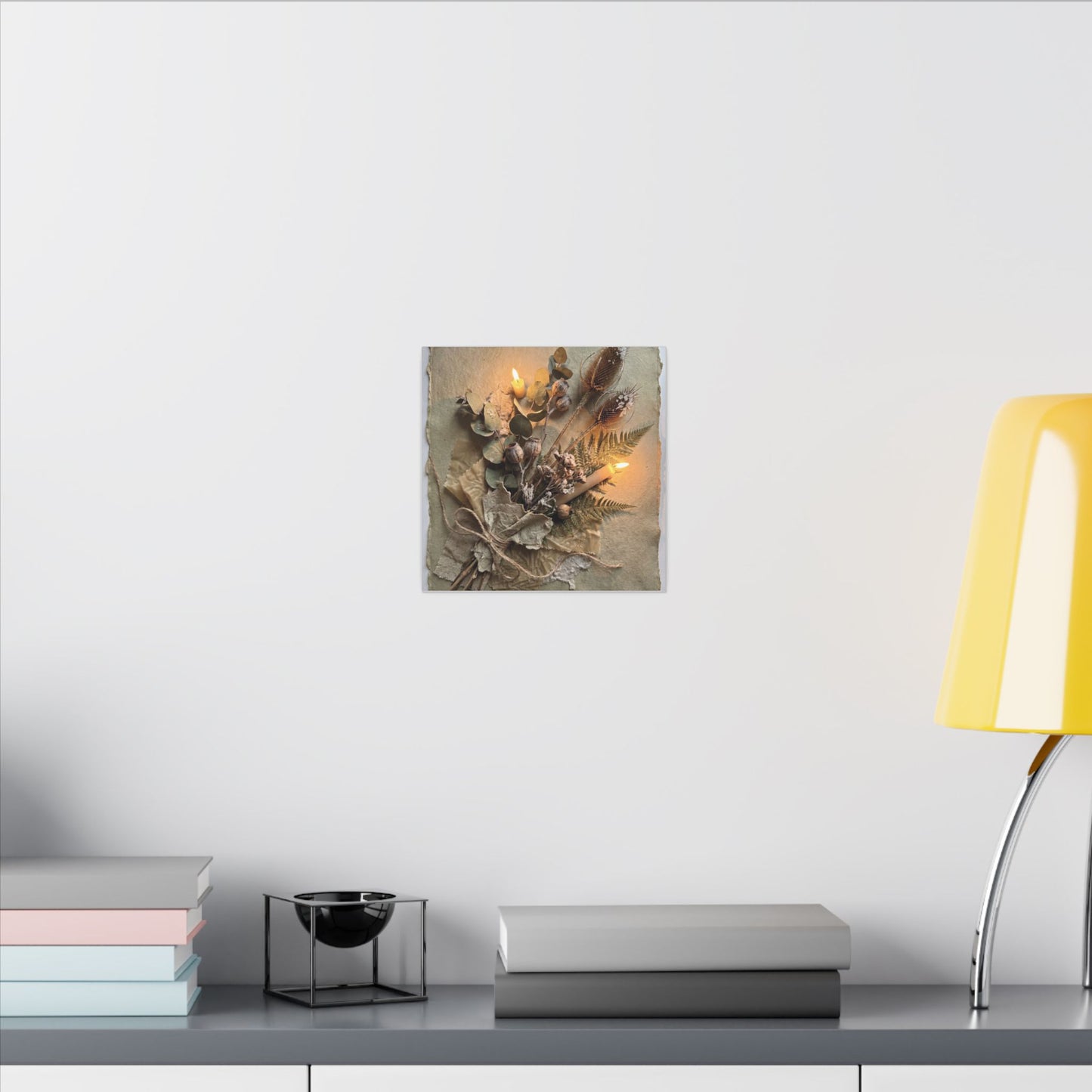 Dried Flowers Texture Canvas Art | Warm Japandi Art