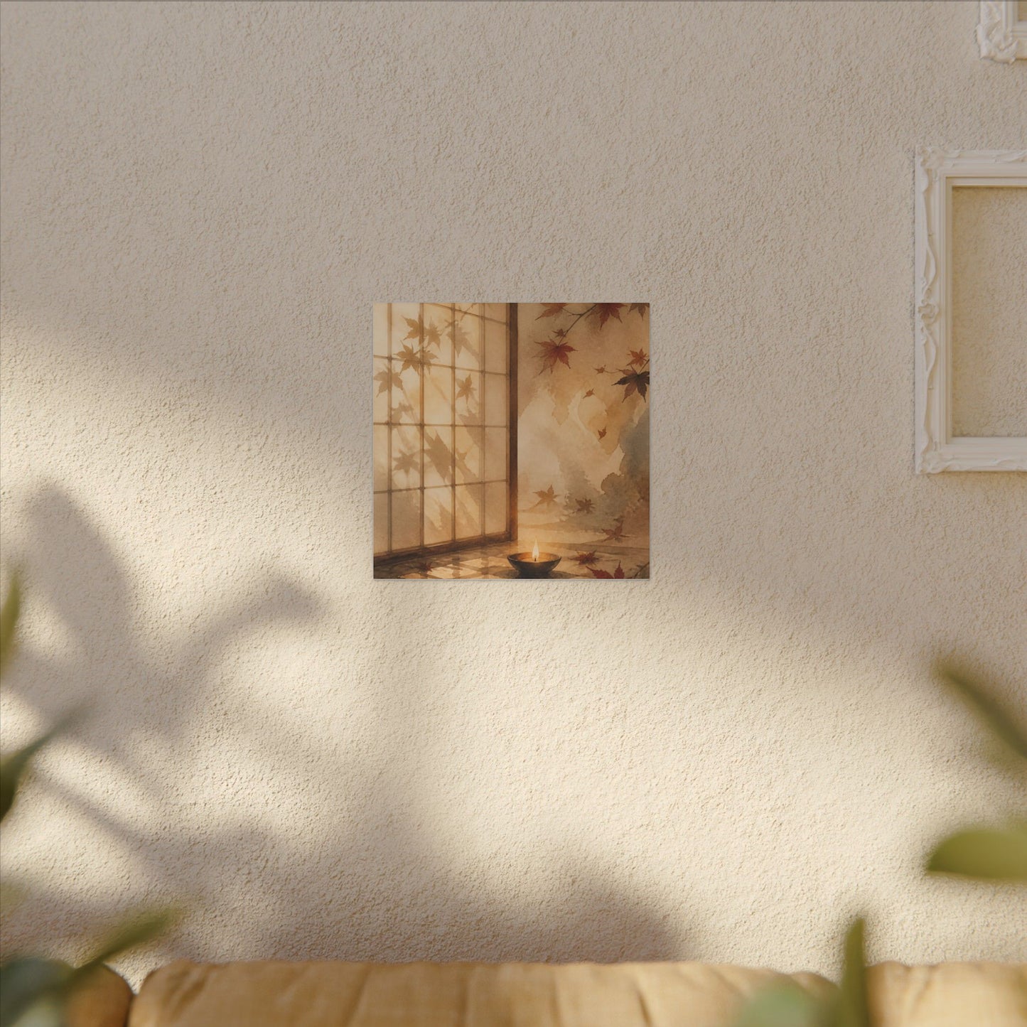 Candlelight Shoji Screen Canvas Art - Japandi Ma