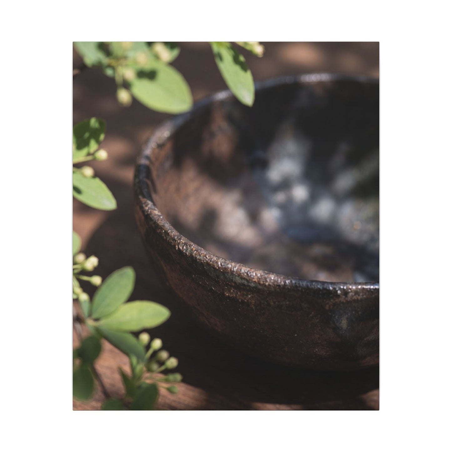 Ceramic Bowl Shadow Zen Canvas Art | Moody Dark Japandi Art
