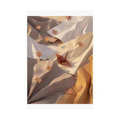 Paper Fold Wall Art Print | Autumn Japandi Minimal Line Art