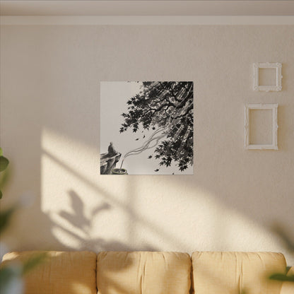 Serene Incense Smoke Canvas Art - Ukiyo E Inspired Zen