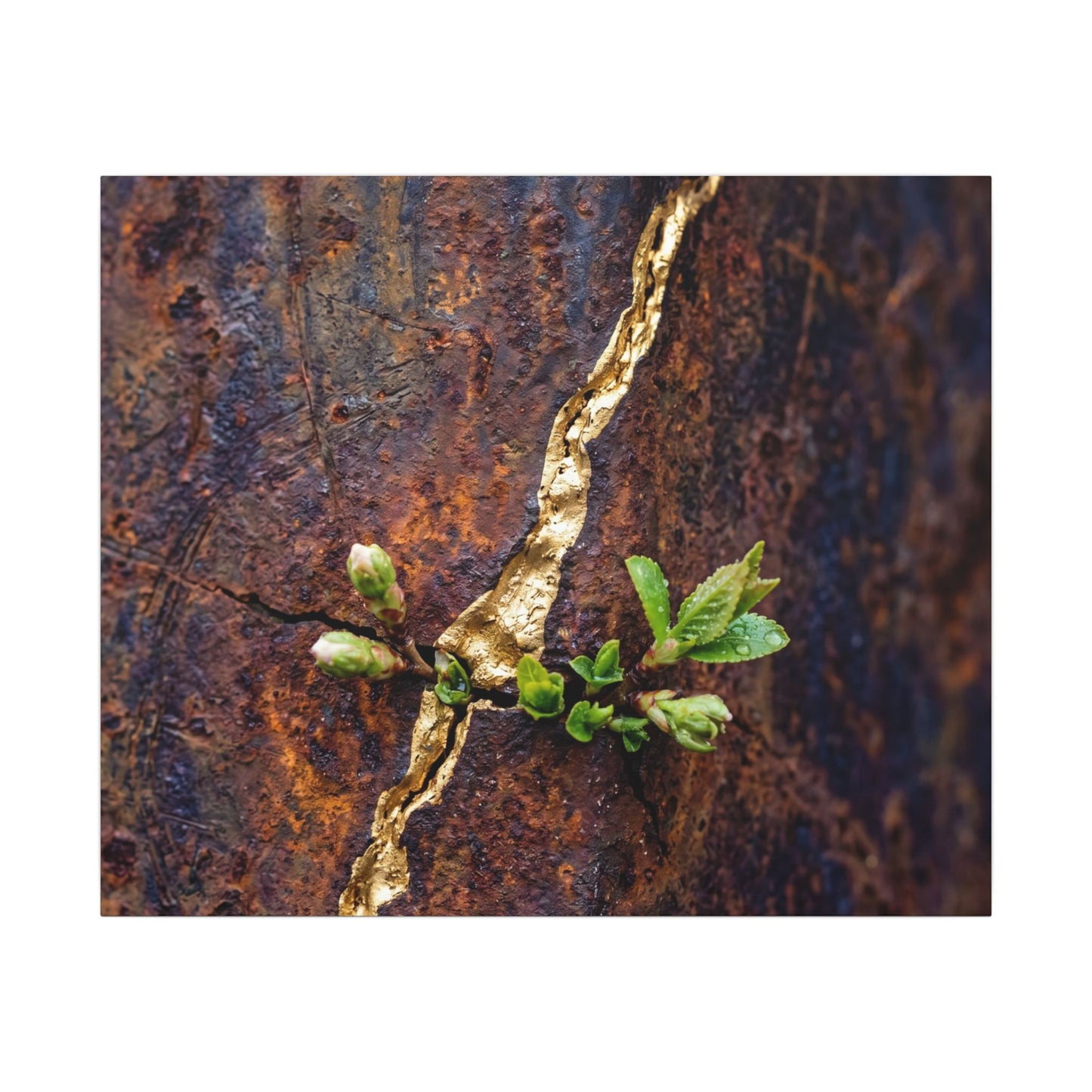 Overcast Rust Patina Canvas Art - Kintsugi Datsuzoku