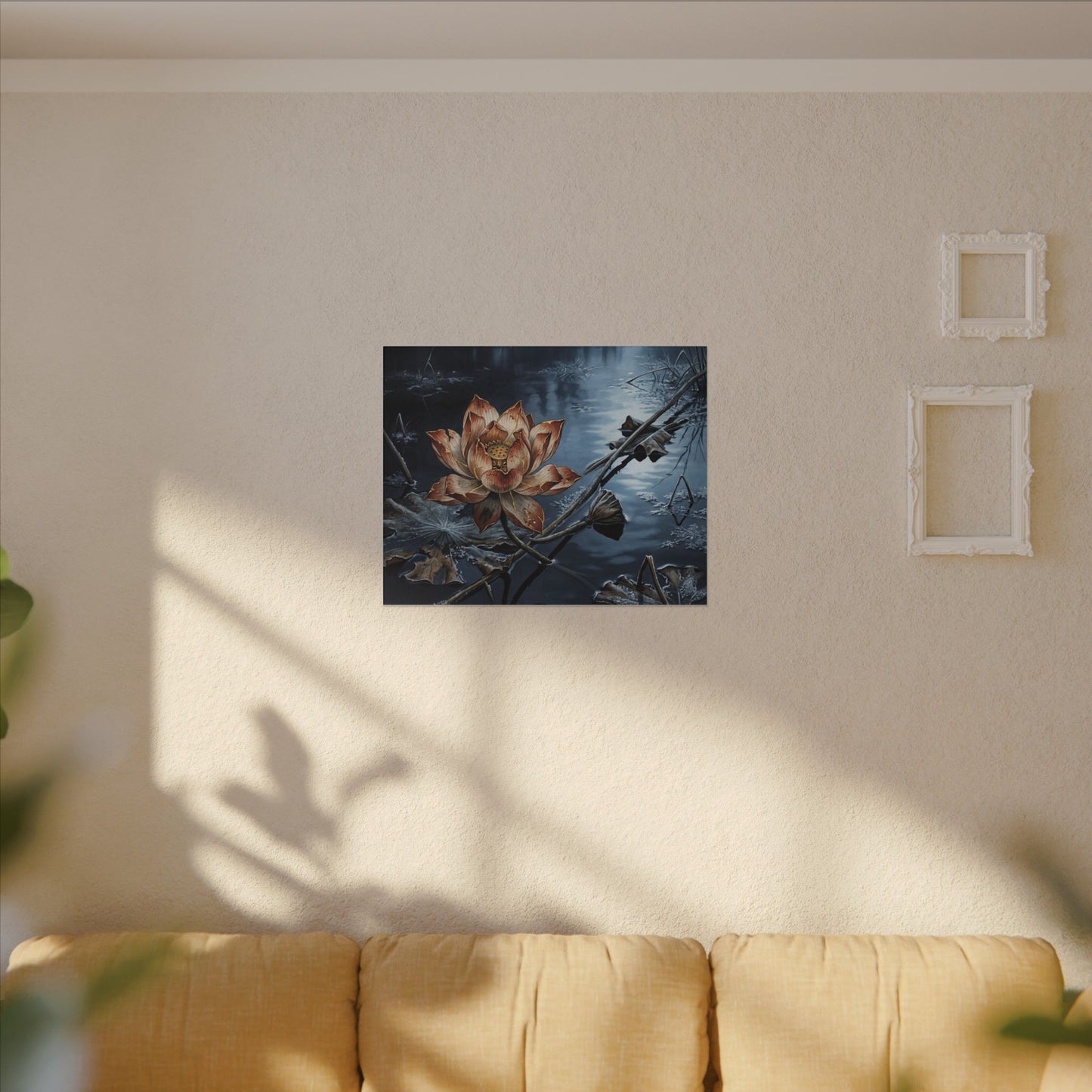 Winter Lotus Flower Broken Beauty Canvas Art | Healing Decor