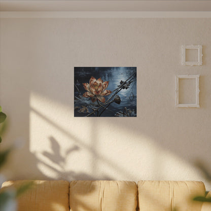 Winter Lotus Flower Broken Beauty Canvas Art | Healing Decor