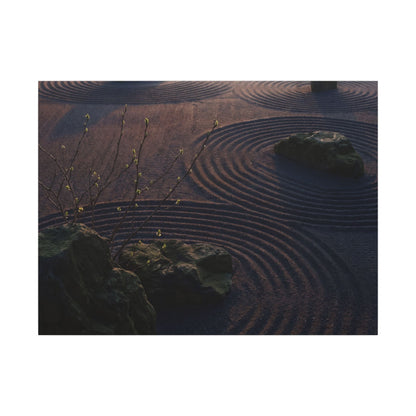 Spring Rock Garden Shadow Zen Canvas Art | Luxurious Decor Art Print