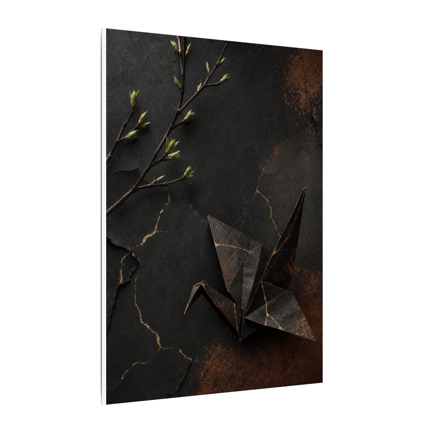 Paper Fold Canvas Art | Spring Kintsugi Broken Beauty Art