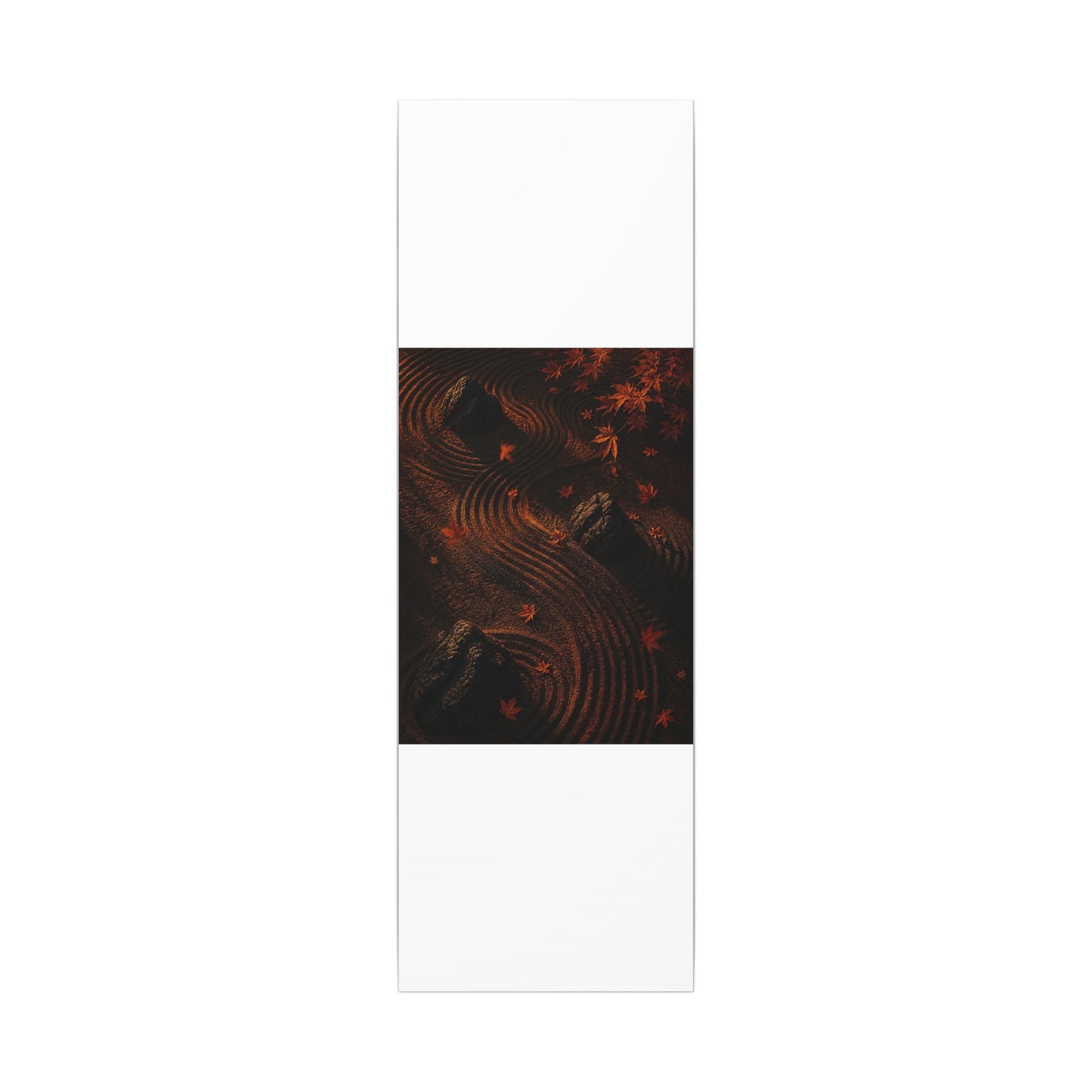 Dark Japandi Rock Garden in Golden Hour | Charcoal Ink Canvas Art