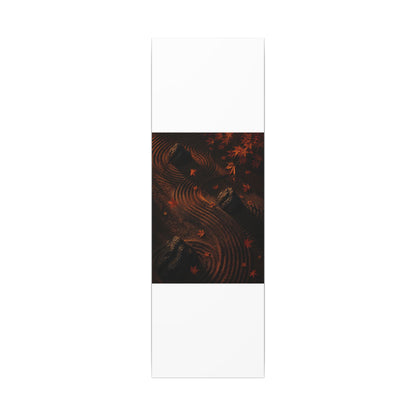 Dark Japandi Rock Garden in Golden Hour | Charcoal Ink Canvas Art