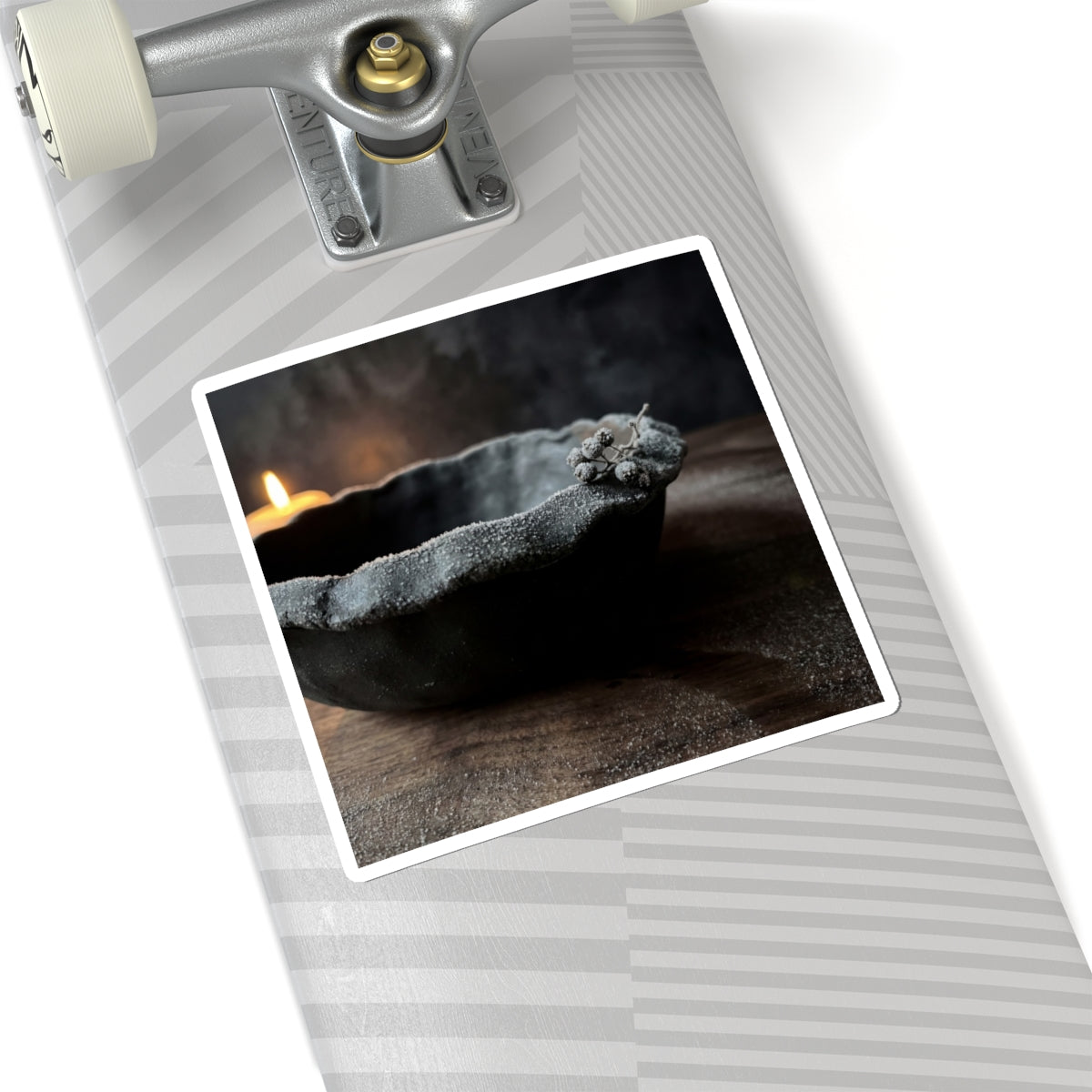 Ceramic Bowl Winter Sticker | Dark Japandi Atmospheric Design Art Print