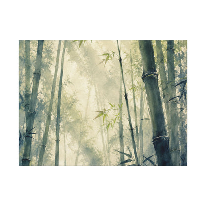Bamboo Grove Spring Canvas Art | Zen Serene Design