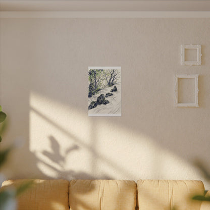 Dappled Rock Garden Canvas Art - Zen Mono No Aware